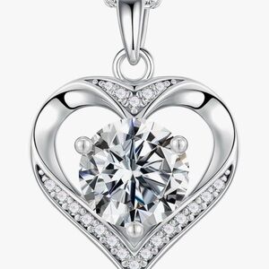 Elegant Silver Heart Pendant Necklace